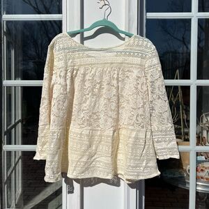 Anthropologie Meadow Rue Lace Cross-back Top NWT